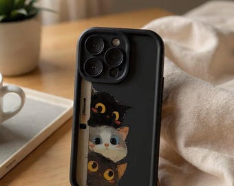 iPhone Case Funny Cat Cartoon Silicone Shockproof Cover