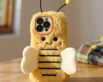 iPhone Case Plush Bee Fluffy Lens Cover Shockproof