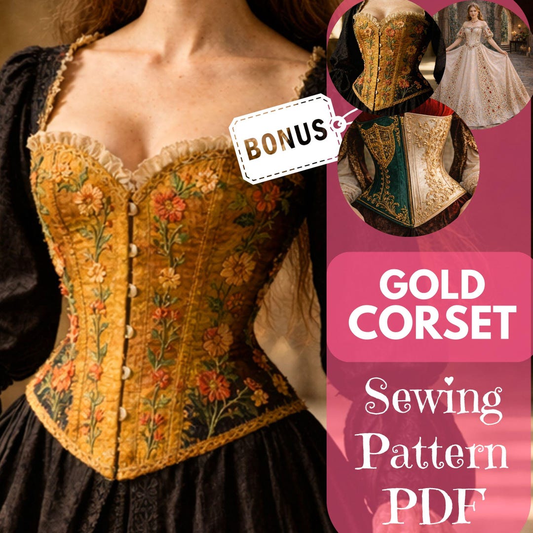 Medieval Corset Sewing Pattern - Renaissance Victorian Corset, Fantasy ...
