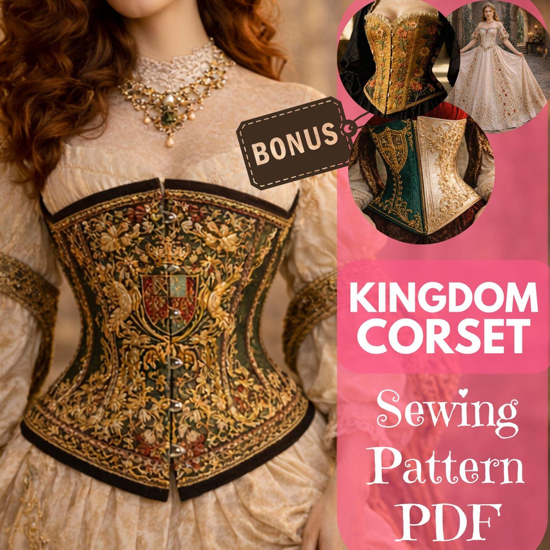 Medieval Royal Corset Sewing Pattern - Renaissance Princess Overbust ...