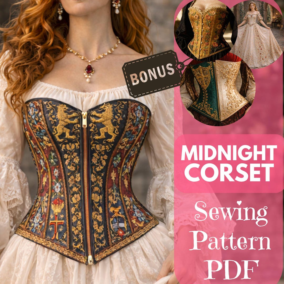 Renaissance Corset Sewing Pattern - Fantasy Overbust Corset, Medieval ...