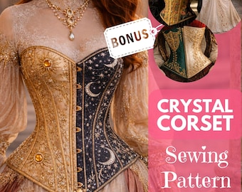 Victorian Corset Sewing Pattern - Fantasy Renaissance Overbust Corset, Medieval Halloween Costume PDF