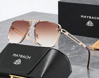 Gafas de sol estilo aviador para hombre Maybach, polarizadas con protección UV400, ideales para conducir y con temática de coches de lujo.