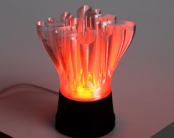 Sculptural Wave Table Lamp – Modern Abstract Ambient Light – Minimalist 3D Printed Designer Lamp – Unique Bedside Lamp – Artistic Home Decor