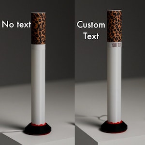Leopard Cigarette Lamp, Custom Label Available, Modern Table Lamp, Personalized gift, Ambient Night Light, Minimalist Tube Light image 7