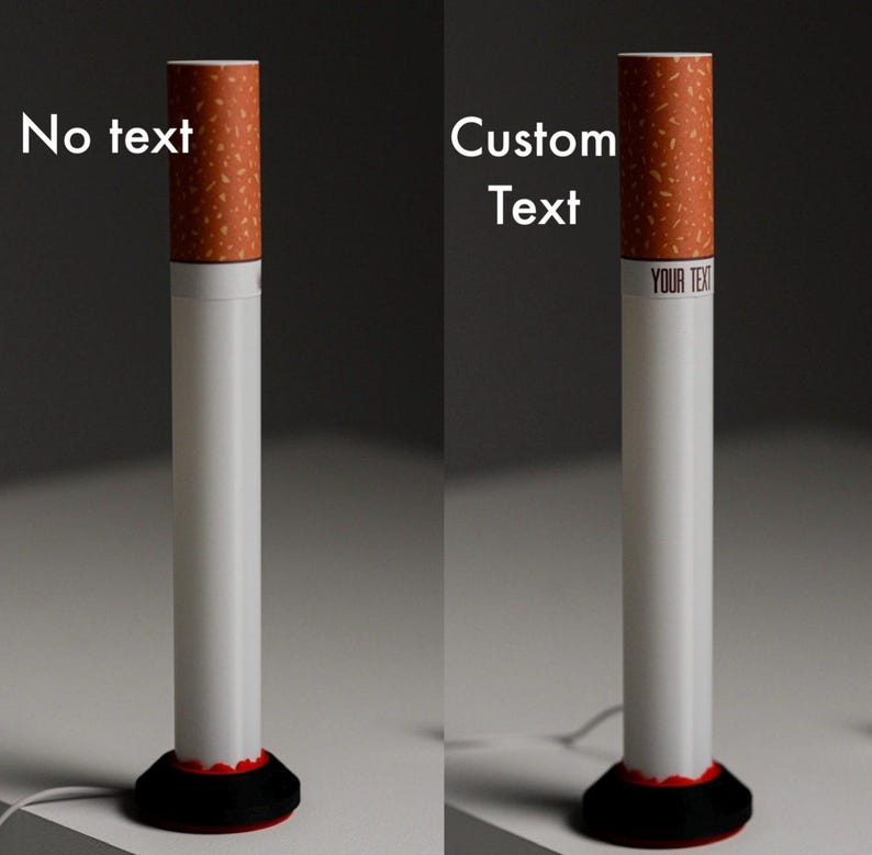 Leopard Cigarette Lamp, Custom Label Available, Modern Table Lamp, Personalized gift, Ambient Night Light, Minimalist Tube Light image 6