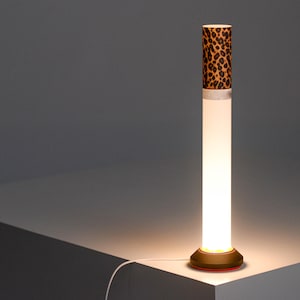 Leopard Cigarette Lamp, Custom Label Available, Modern Table Lamp, Personalized gift, Ambient Night Light, Minimalist Tube Light image 9