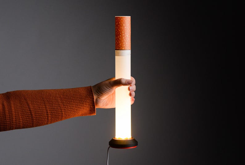 Leopard Cigarette Lamp, Custom Label Available, Modern Table Lamp, Personalized gift, Ambient Night Light, Minimalist Tube Light image 14