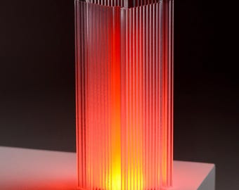 Modern Ribbed Table Lamp, 3D Printed Ambient Light, Minimalist Mood Lamp, Contemporary Bedside Night Light, Unique Home Decor