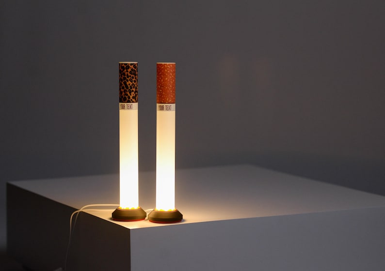 Leopard Cigarette Lamp, Custom Label Available, Modern Table Lamp, Personalized gift, Ambient Night Light, Minimalist Tube Light image 18
