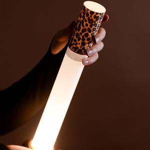 Leopard Cigarette Lamp, Custom Label Available, Modern Table Lamp, Personalized gift, Ambient Night Light, Minimalist Tube Light image 17