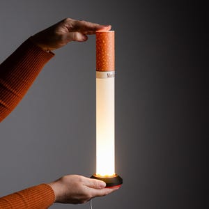 Cigarette Lamp, Custom Label Available, Modern Table Lamp, Personalized gift, Unique Gift, Ambient Night Light Decor, Minimalist Tube Light