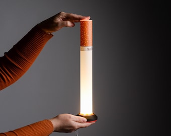 Cigarette Lamp, Custom Label Available, Modern Table Lamp, Personalized gift, Unique Gift, Ambient Night Light Decor, Minimalist Tube Light