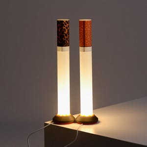 Leopard Cigarette Lamp, Custom Label Available, Modern Table Lamp, Personalized gift, Ambient Night Light, Minimalist Tube Light image 8