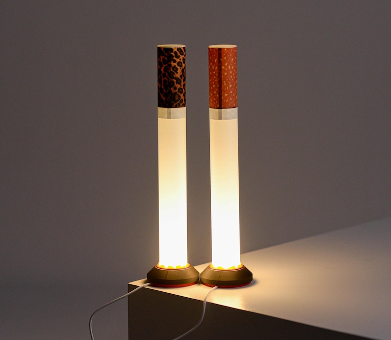Leopard Cigarette Lamp, Custom Label Available, Modern Table Lamp, Personalized gift, Ambient Night Light, Minimalist Tube Light image 8