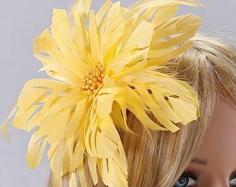 Arranjos florais de penas para chapéus do Kentucky Derby, flores elegantes para chapéus de noiva, artesanato DIY para fascinators, corsage de penas feito à mão.