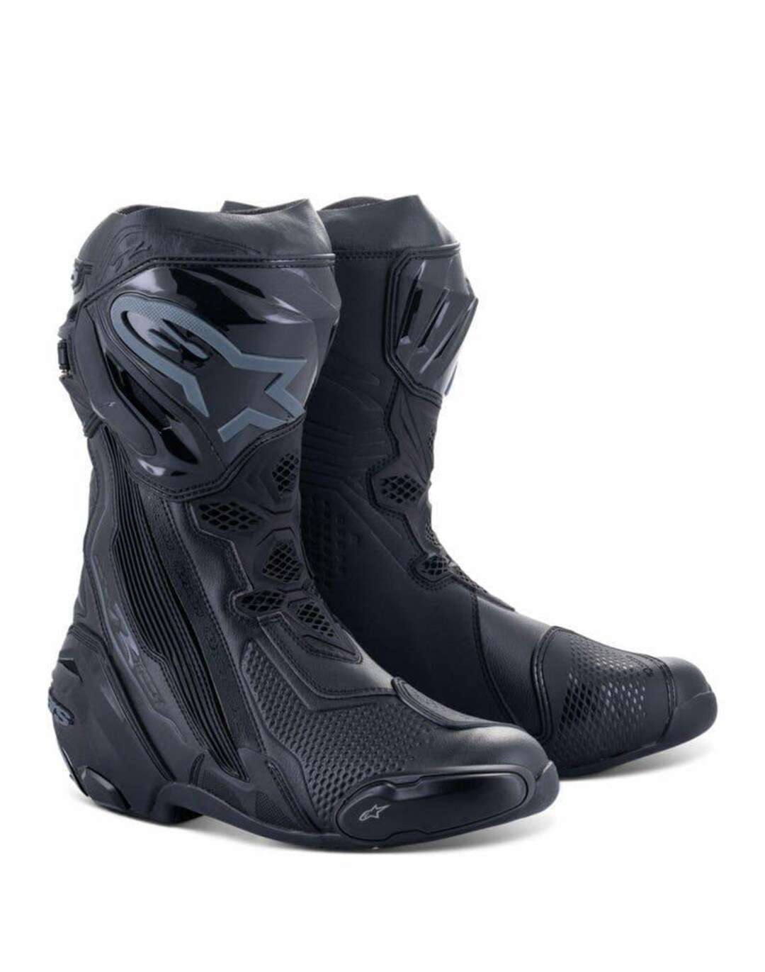 Custom Motorcycle Racing Boots Alpinestars Supertech R Black Sport Bike ...