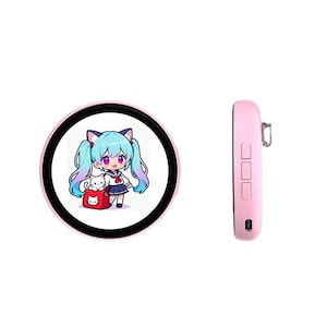 LED Badge Prog Touch Screen Cosplay Anime Vid/GIF Smart Digital Photo Name Mini Circle LED Display Light Up Flashing Dynamic