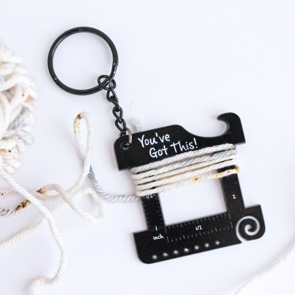 Matte Black 'You've Got this!' Knitter's Keychain Multi Tool