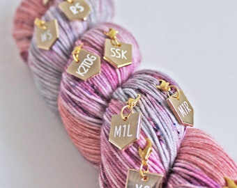 Knitter's Helpers Progress Keepers/ Stitch Markers - INDIVIDUAL -  Gold Plated Hard Enamel