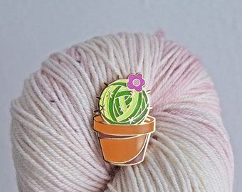 Prickly Yarn - Gold Plated Hard Enamel Pin Knitters Flair