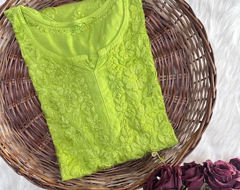 Short Chikankari Kurti