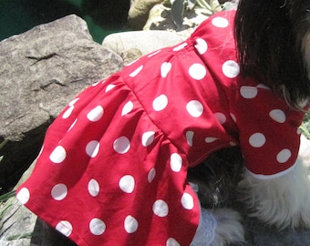 red and white polka dot dog dress halloween costume size small