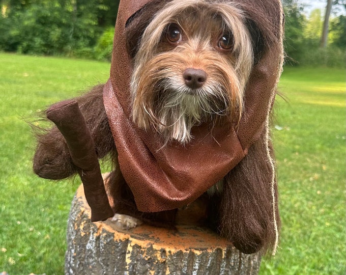 Furry Brown Woodland Dog Halloween Costume with Hood