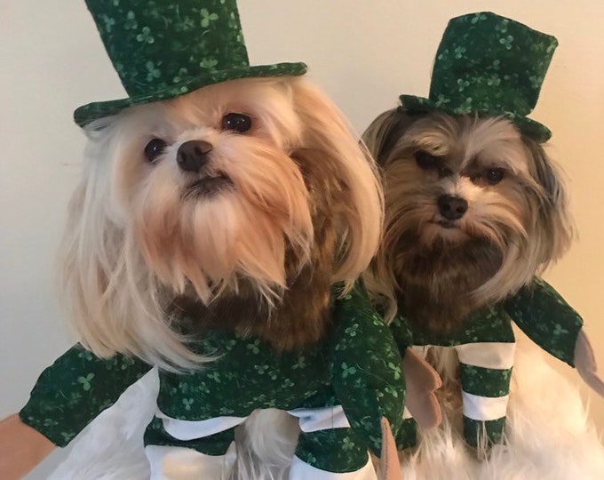 St Patty's Day St. Patrick's Day Leprachaun Irish Costume with Hat for your Pet/Dog