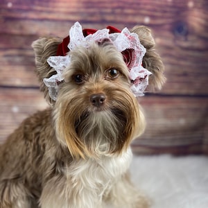 Santa/mrs claus /Granny style Red Velvet looking bonnet