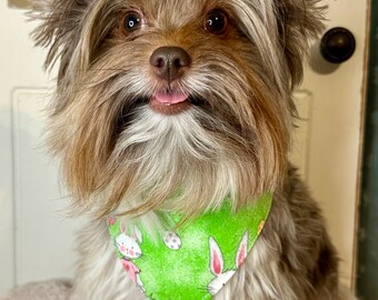 Reversible scrunchie dog bandanas Easter, Valentines Day, St Patty’s Day and more!