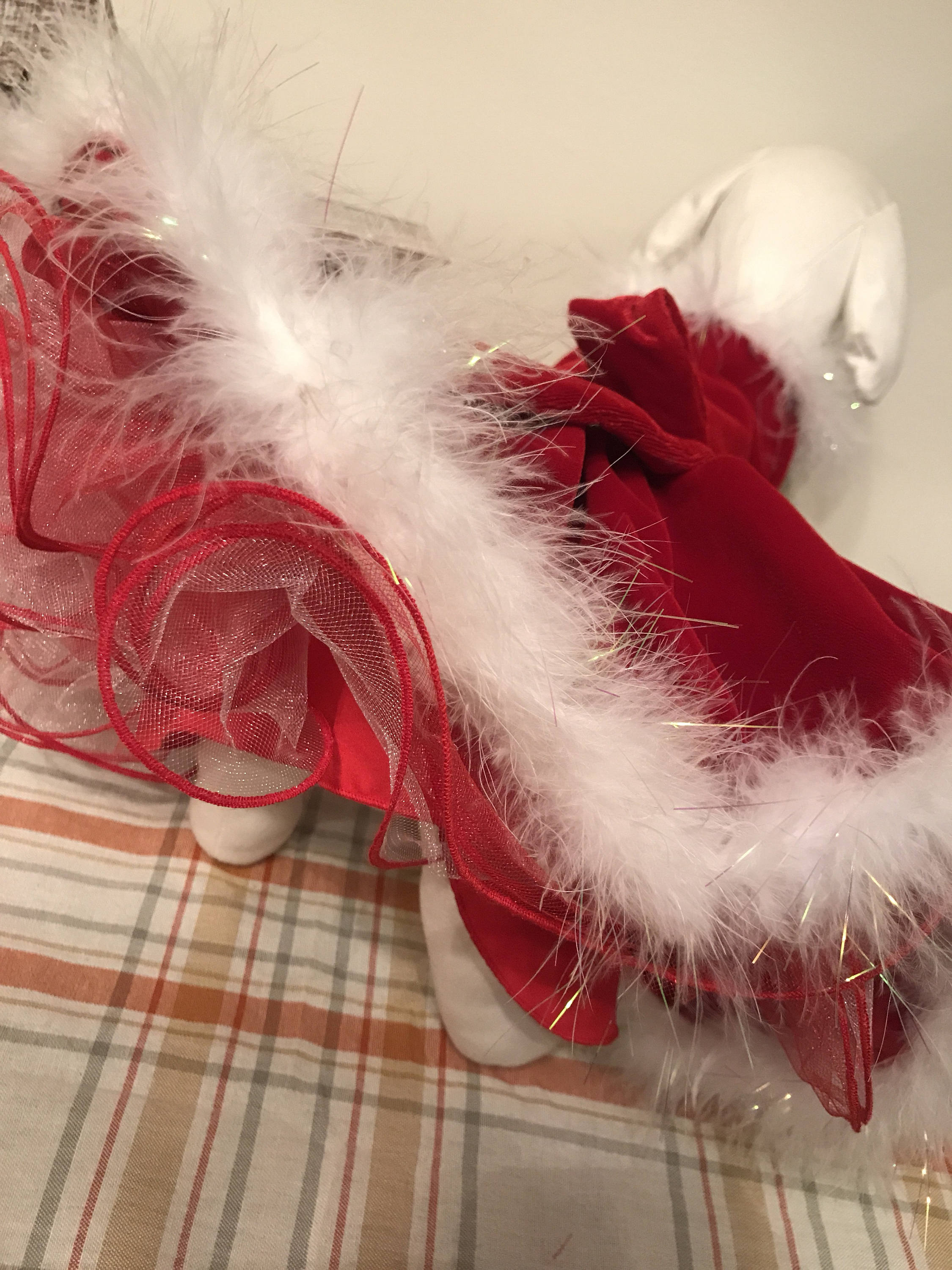 Cheistmas/holiday red velvet dog dress