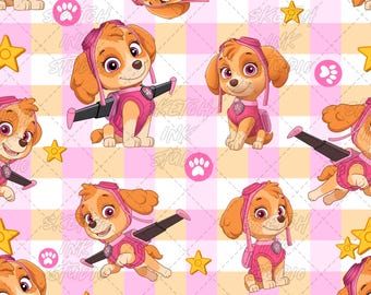 File digitale senza soluzione di continuità con motivo di cani in stile cartone animato, 30 x 30 cm, 300 DPI – Carta digitale per sublimazione, tessuti e scrapbooking