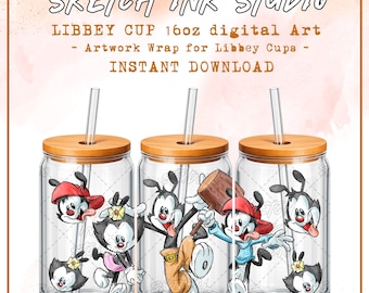 Anime Friend (No Ai) 16oz Libbey Glass Can Wrap PNG 300 DPI – Sublimation Tumbler Design Digital Download