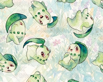 Grönt fickmonster sömlöst mönster 15" x 15" 300 DPI – Digitalt papper för sublimering, tyg och scrapbooking