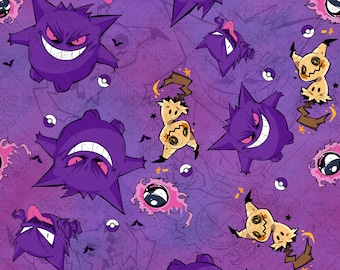 Monster Terror Doodle Seamless Pattern Cream – Sublimering, Tyg, Scrapbooking (Digital Nedladdning)