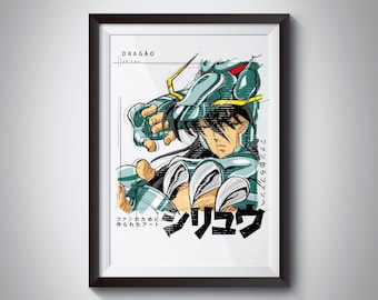 Poster Manga Saint Seiya Shiryu Dragon - Download digitale