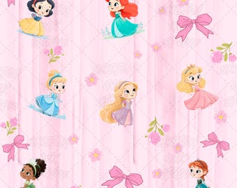 Principessa Bambina Anni '90 Nostalgia Vintage Cartone Animato - Motivo - Download Digitale Senza Cuciture - PNG