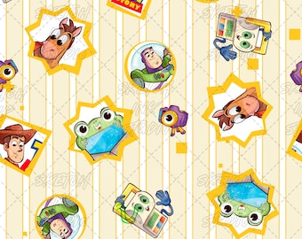 Toy Park Friends Adventure Blue (No IA) Seamless Pattern PNG 15" x 15" 300 DPI – Digitalt papper för sublimering - Ladda ner omedelbart