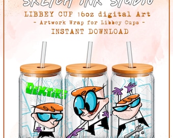 Design per bicchieri in vetro Libbey da 16 once di Geniu (senza Ai) PNG 300 DPI – Download digitale per sublimazione
