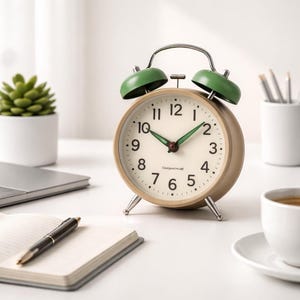 Silent Metal Kids Alarm Clock, Loud Ringer, Bedside Bedroom Clock