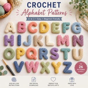 Crochet Alphabet Pattern, Amigurumi A-Z Alphabet Set, Beginner-Friendly, Alphabet Crochet Pattern, DIY PDF Download