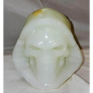 5.28lb Natural Onyx Vetro Quartz Hand Carved Death Skull Healing~Skeletor MOTU image 1