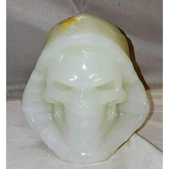 5.28lb Natural Onyx Vetro Quartz Hand Carved Death Skull Healing~Skeletor MOTU