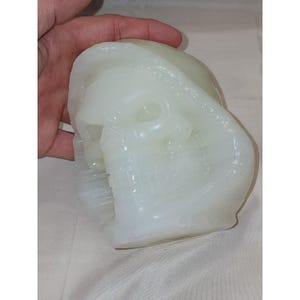 5.28lb Natural Onyx Vetro Quartz Hand Carved Death Skull Healing~Skeletor MOTU image 12