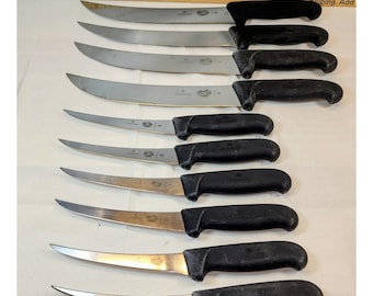 Diez (10) cuchillos de cocina para carne Victorinex Swiss Army 5.6603.15 y 5.7303.25