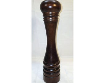 Molinillo de pimienta vintage Marlux de 40 cm de alto, de madera marrón, tamaño restaurante, fabricado en Francia.