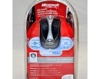 Ratón óptico inalámbrico para portátil Microsoft 4000 NUEVO, sin usar, procedente de stock antiguo.