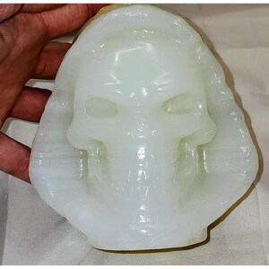 5.28lb Natural Onyx Vetro Quartz Hand Carved Death Skull Healing~Skeletor MOTU image 10