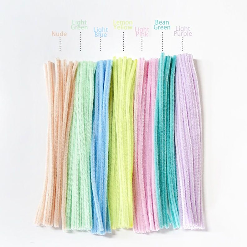 6mm Pipe Cleaners 100 Stems per Bundle, Assorted Color Chenille Stems Bulk, Soft Craft Sticks for DIY Crafts, Kids Projects & Decorations Mix-Macaron